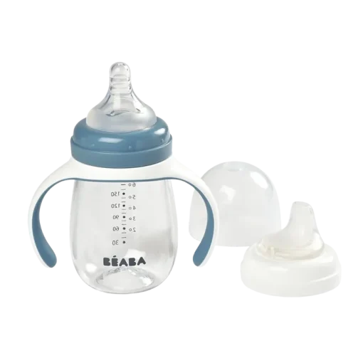 Beaba Bottle 2-in-1 Learning Bottle 210ml WINDY BLUE