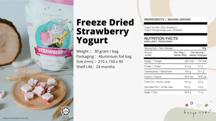 Hanya Freeze Dried Yogurt Bites STRAWBERRY-NUTRITION FACTS