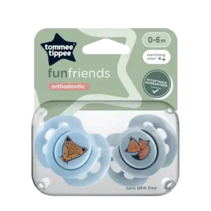 Tommee Tippee Funfriends Soother 0-6M BLUE & GREY-1