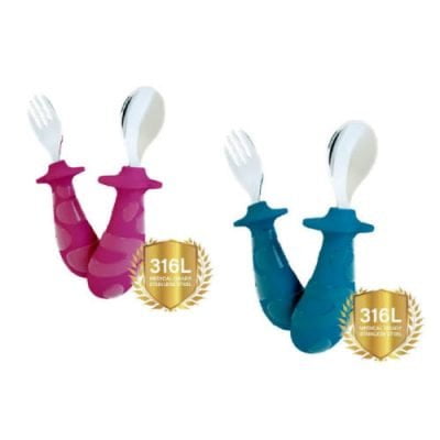 abbie & bobby infant fork & spoon set