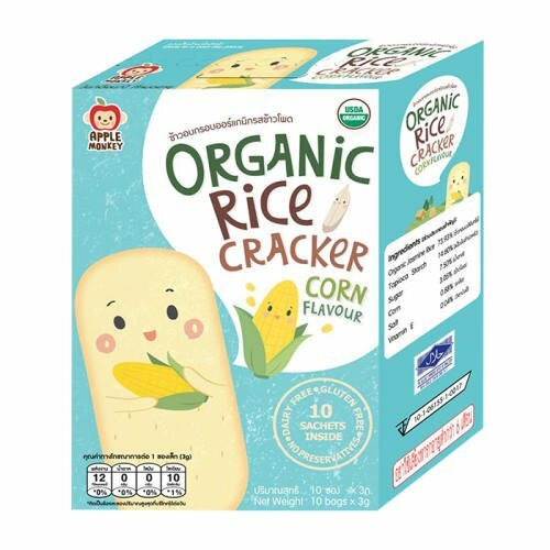 Apple Monkey Organic Rice Cracker CORN