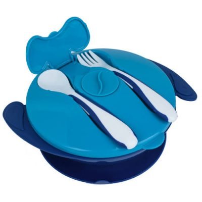Autumnz Baby Suction Bowl With Fork & Spoon BLUE