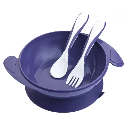 Autumnz Baby Suction Bowl With Fork & Spoon LAVENDER
