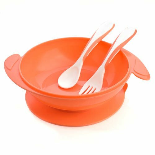 Autumnz Baby Suction Bowl With Fork & Spoon ORANGE1