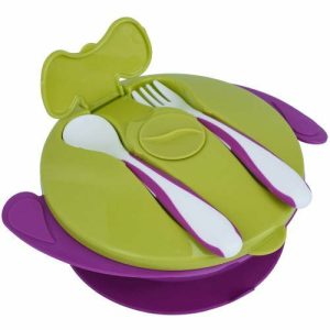 Autumnz Baby Suction Bowl With Fork & Spoon PURPLE