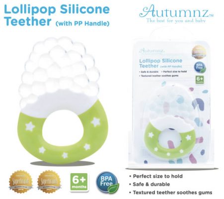 Autumnz Lollipop Silicone Teether GREEN APPLE