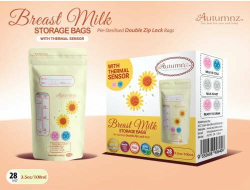 Autumnz Thermal Sensor Breastmilk Storage Bags 3.5oz - 28pcs Descriptions