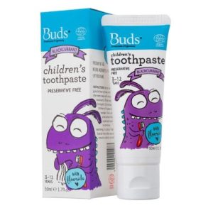Buds Organics Children's Toothpaste With Fluoride 50ml Blackcurrant