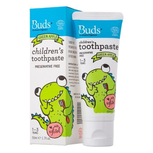 Buds Organics Children's Toothpaste With Xylitol 50ml Green Apple