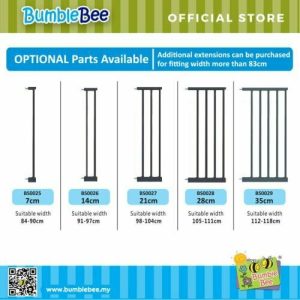 Bumble Bee Auto Close Safety Gate Extension Chart