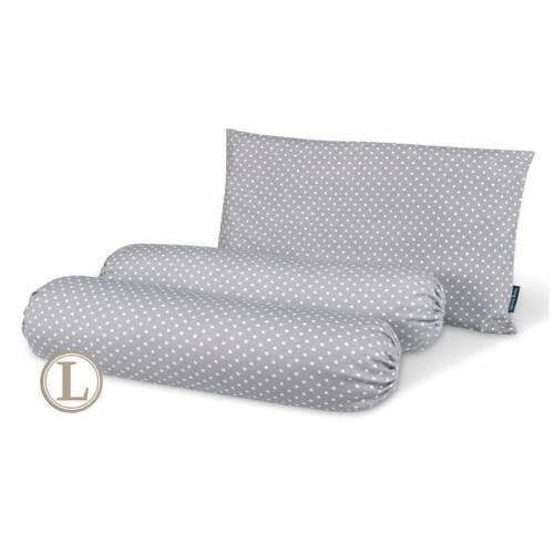 Comfy Baby Pillow & Bolster Set GREY POLKA DOT SIZE L