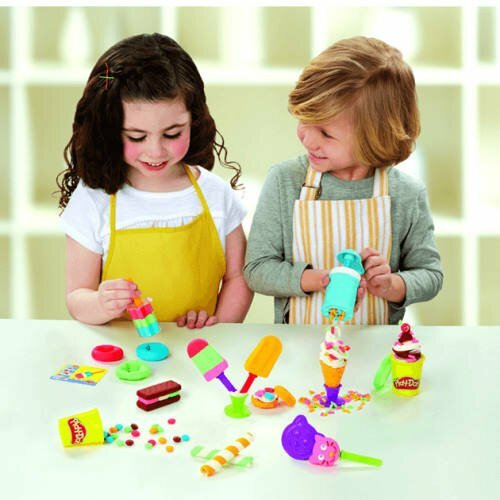 Children Playing with Play-Doh Frozen Treats