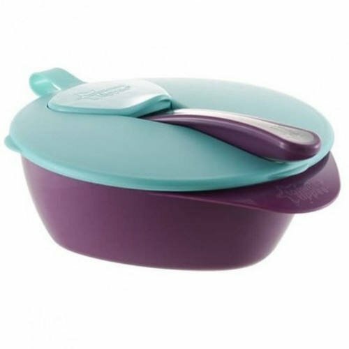 Tommee Tippee Feeding Bowl With Lid & Spoon PURPLE