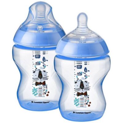Tommee Tippee PP Tinted Feeding Bottle With Super Soft Teat TWIN PACK BLUE CAT