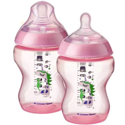 Tommee Tippee PP Tinted Feeding Bottle With Super Soft Teat TWIN PACK PINK UNICORN