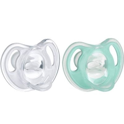 Tommee Tippee Ultra Light Silicone Soother 2pc WHITE GREEN
