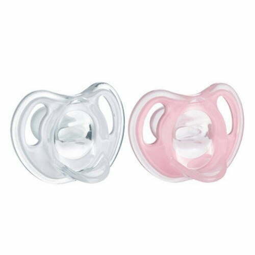 Tommee Tippee Ultra Light Silicone Soother 2pc WHITE PINK