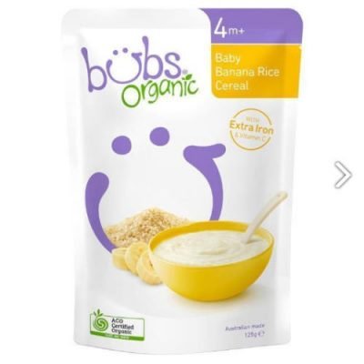 Bubs Organic Cereal Baby Banana Rice Cereal