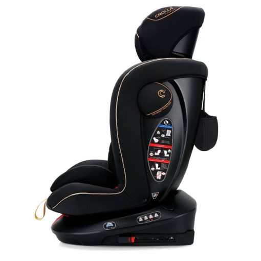 Crolla Nex360 Spin Isofix Car Seat GOLD Side View Headrest Up
