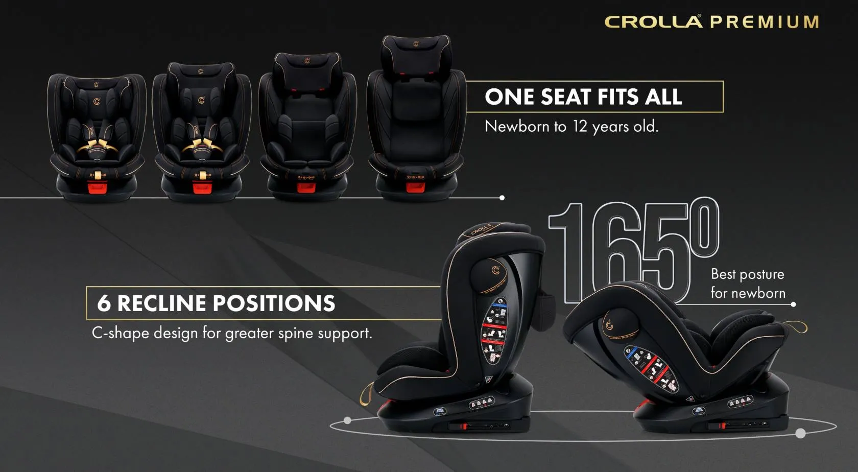 Crolla Nex360 Spin Isofix Car Seat GOLD