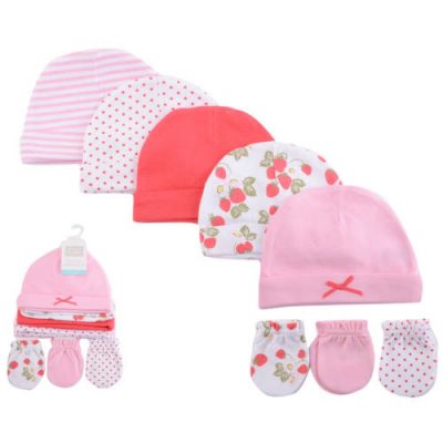 Hudson Baby Caps & Scratch Mittens Set 51483