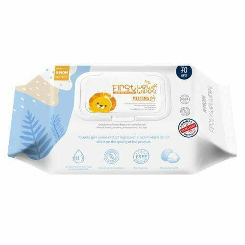 K-Mom Baby Wipes First Wet Wipes Embo Meeting 70pcs BLUE