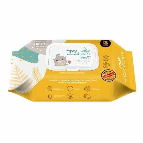 K-Mom Baby Wet Wipes First Wet Wipes Embo Value 100pcs ORANGE