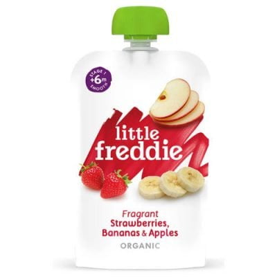 Little Freddie Fruit Pouches Organic Fragrant Strawberries, Bananas & Apples
