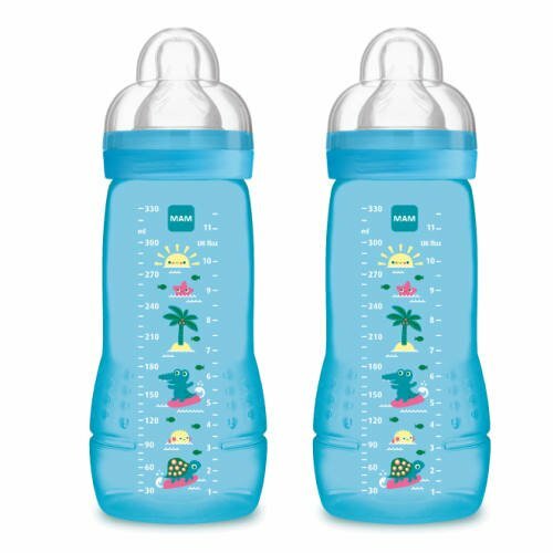 MAM Easy Active Baby Bottle 270ml TWIN BLUE SUNSHINE