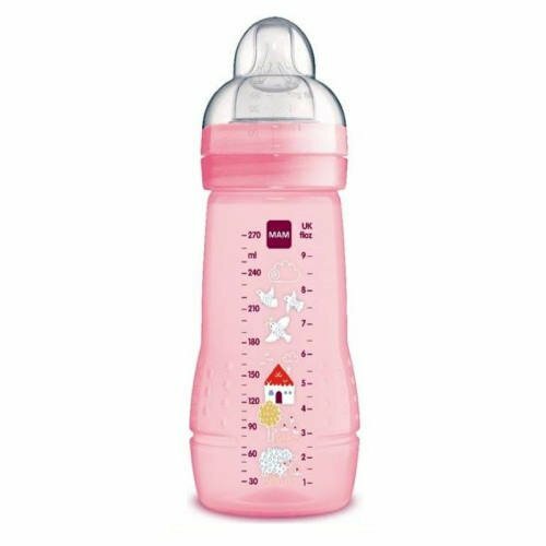 MAM Easy Active Baby Bottle 270ml x 1 PINK BIRD & HOUSE