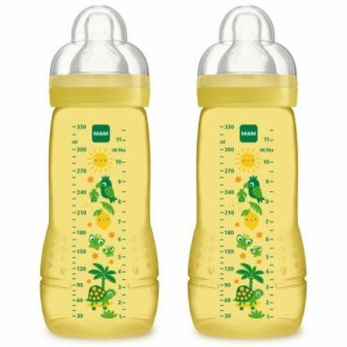 MAM Easy Active Baby Bottle 330ml TWIN YELLOW SUNSHINE
