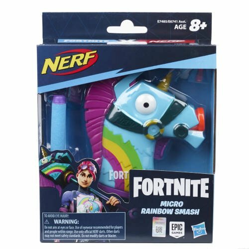 Nerf Microshots Fortnite Mini Dart Firing Blaster - Micro Rainbow Smash