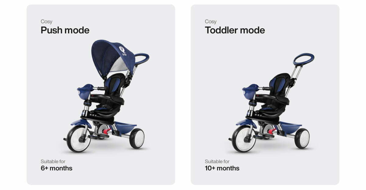 QPlay Cosy 4-in-1 Trike Descriptions