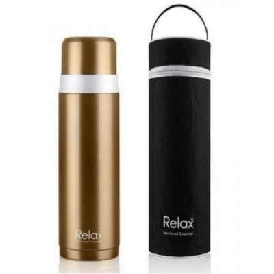 Relax Stainless Steel Thermal Flask With Pouch 500ml GOLD