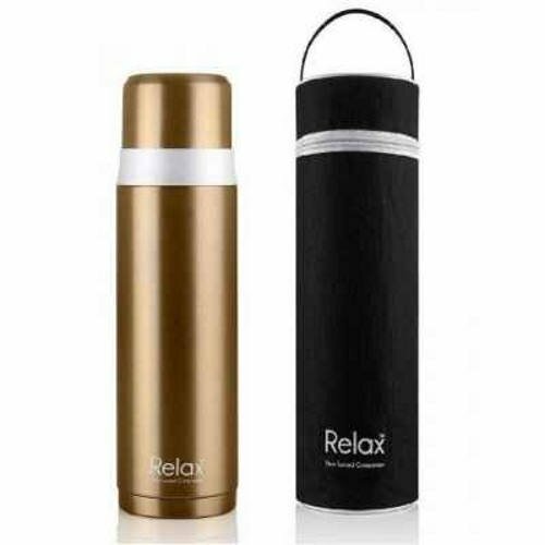 Relax Stainless Steel Thermal Flask With Pouch 500ml GOLD