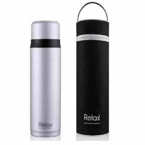 Relax Stainless Steel Thermal Flask With Pouch 750ml SILVER