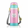Relax Stainless Steel Kids Thermal Flask With Straw PINK CAT
