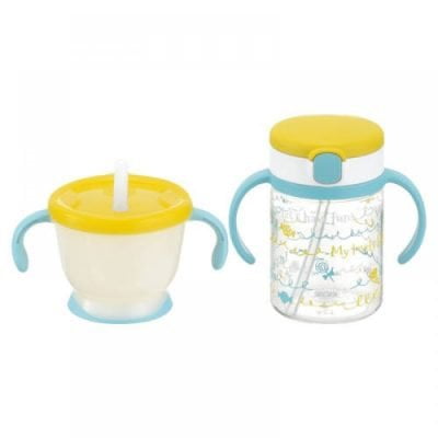 Richell Aqulea Training Cup & Straw Bottle YELLOW