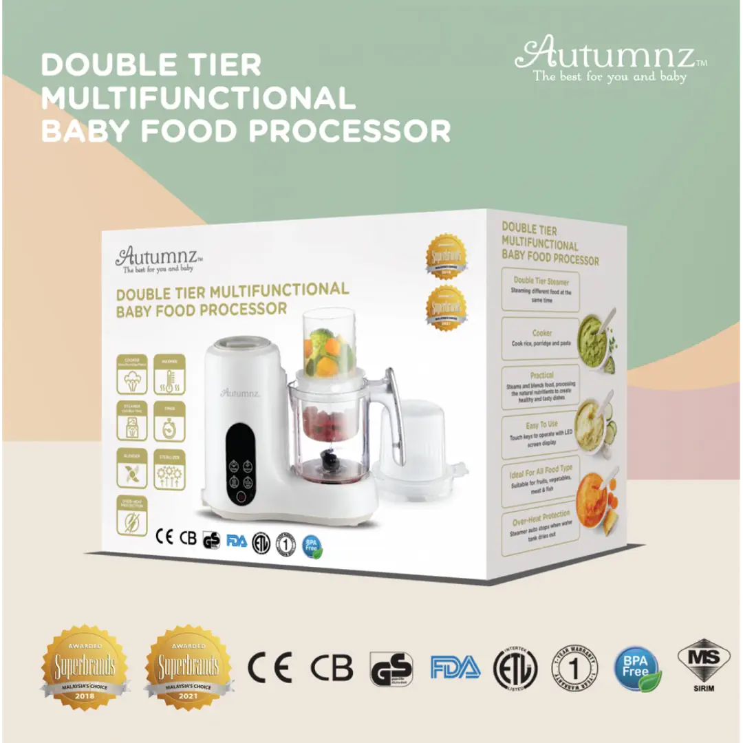 Autumnz Baby Food Processor Double Tier Multifunctional Baby Food Processor