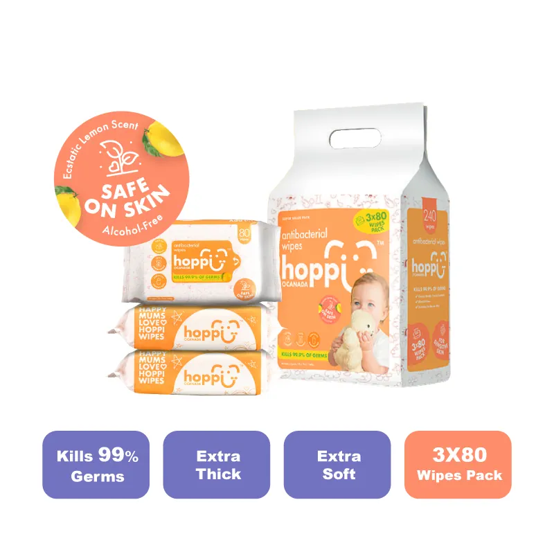 Hoppi Antibacterial Baby Wipes 