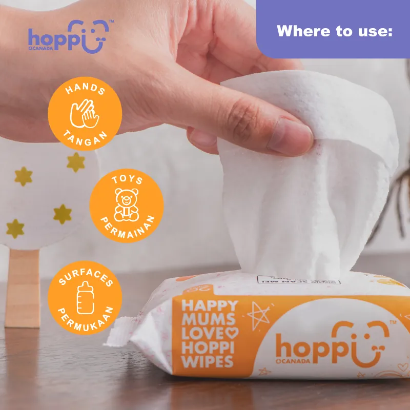 Hoppi Antibacterial Baby Wipes 