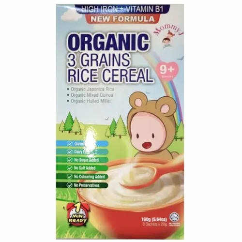 MommyJ Organics 3 Grain Rice Cereal