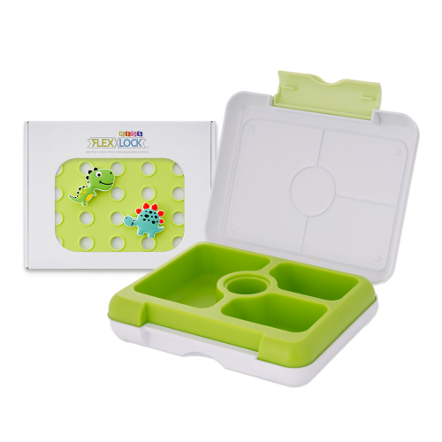 Flexnlock Lunch Box Kids Set GREEN DINOSAUR