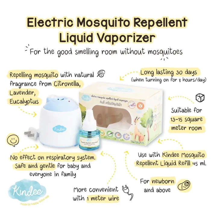 Kindee Mosquito Repellent Liquid Refill for Vaporiser Set