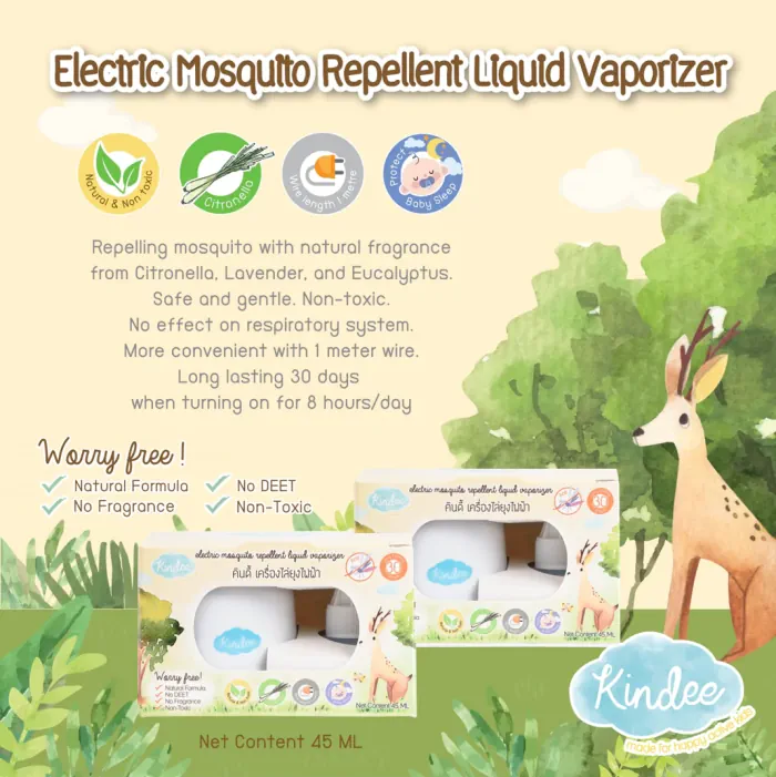 Kindee Mosquito Repellent Liquid Refill for Vaporiser Set