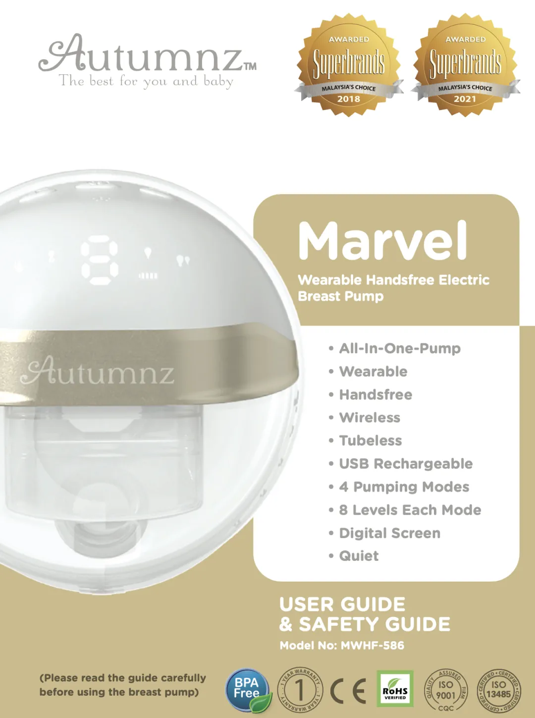 Autumnz Marvel Wearable Breast Pump Descriptions