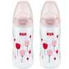 Nuk Premium Choice PP Feeding Bottle 300ml TWIN PINK FLOWER