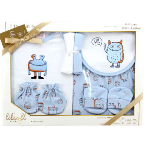 Lilsoft Baby 7pcs Baby Gift Set - Blue - L3153-358