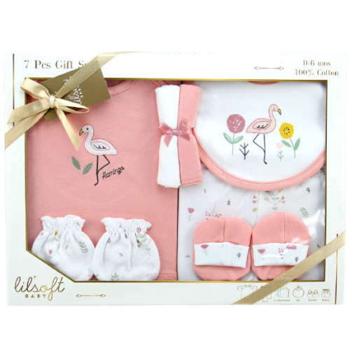 Lilsoft Baby 7pcs Baby Gift Set - Pink - L3153-358