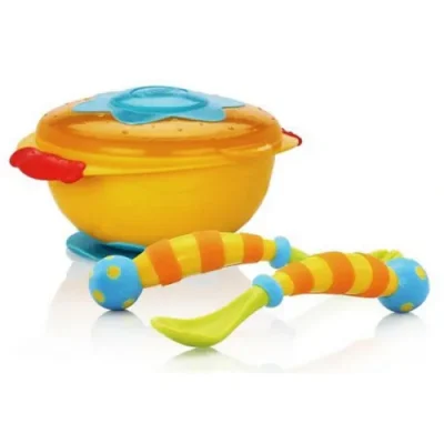 Nuby Baby Feeding Set - Wacky Ware Feeding Combo Set YELLOW